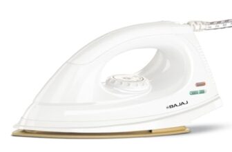 Bajaj DX-7 1000 Watts Dry Iron | Advance Soleplate And Anti-Bacterial German Coating Technology | Light Weight Iron | Thermal Safety Fuse | 360 Degree Swivel Cord | 2-Yrs Warranty 【White】