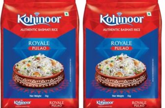 Kohinoor Pulao Basmati Rice, 1 kg | Long-Grain Basmati (Cooked grain up to 18 mm) | Aromatic & Flavorful Rice | Ideal for Pulao (Pack of 2)