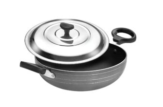 Crystal Aluminium Classic Kadhai with Lid, 250 Mm, Standard, Multicolor