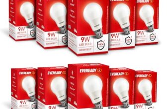 Eveready 9W LED Bulb, Cool Day Light (6500K), B22 Base, Energy-Efficient, 4kV Surge Protection, Long-Lasting Durability – Pack of 10