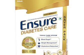 Ensure Diabetes Care- High Protein, High Fibre & 4X Myo-Inositol | Support Blood Sugar, Weight Management, Cholestrol Reduction, 950gm (Wheat Flavour) | Zero Added Sucrose