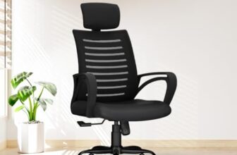 CELLBELL Desire C104 Mesh High Back Ergonomic Office Chair – Adjustable Seat Height, Sturdy Metal Base, Revolving Study & Computer Chair for Work from Home, Black