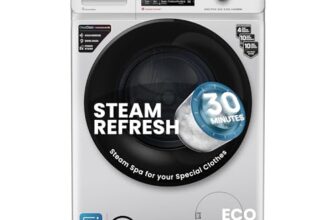 IFB 9 Kg 5 Star, DeepClean® Tech, AI Powered, WiFi, Fully Automatic Front Load Washing Machine (EXECUTIVE SXN 9014K CMS, PowerSteam®, 9 Swirl, Steam Refresh, Inbuilt Heater, Eco Inverter, Rich Silver)