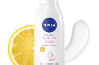 NIVEA Natural Glow Cell Repair Body Lotion with SPF 15 And UV A & B Filters | 50X Vitamin C | 24H Hydration | Even Skin Tone in 7 Days | Brightens Skin and Repairs Sun Damage | Lightweight, Quick Absorbing, Non-Sticky Formula | For All Skin Types | 400 Ml