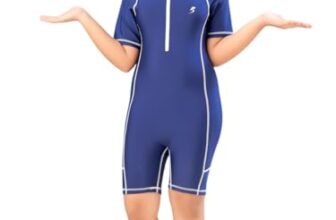 Aarika Girls Sports Wear Navy Blue Colour Solid Nylon Swim Suit (4-15 Years)-(SW-SHM-AB-603)