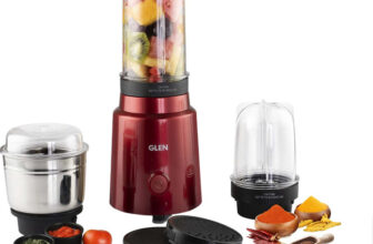 Glen Active Blender 350 W Mixer Grinder(Grinder 4048 | 3 Jars | Red)