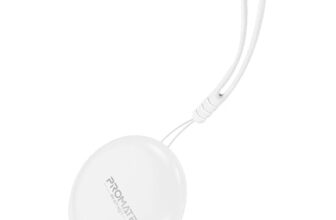 Promate Ultra-Compact Smart Precision Tracking Wireless Tag for Apple Find My App, Apple Certified,Loud Alarm Sound, IPX6 Water Resistant, Lost Mode.ProTag 1
