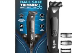 BEARDO Ball Safe Trimmer For Men|Fast Charging Trimmer For Intimate Parts, Beard, Body|Body Grooming Kit – No Nicks Or Cuts, Powerful Motor, Type C, Fast Charging, 110-Min Runtime,Black