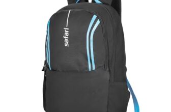 Safari Flash Neo 26L Casual Printed Backpack, 2 compartments, bottle holder, Front pocket, school bag for boys and girls, college, office, travel for men and women, Color- Black