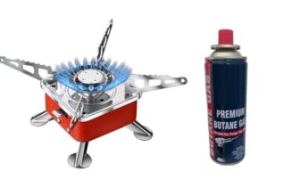 Gadget Deals- camping stove with cylinder | camping gas stove | camping stove – 2800W- Ultra Light Picnic Cooking Gas Burners & butane gas cylinder can – Emergency stove | camping cylinder