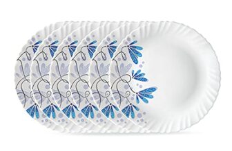 Larah by BOROSIL Twilight 6 Pcs Opalware Plate Set (Dia – 10 inch), White