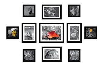 Amazon Brand – Solimo Synthetic Collage Set Of 11 Black Photo Frames (5 X 5 Inch – 6, 6 X 8 Inch – 4 & 8 X 10 Inch – 1 ), Rectangular, wall mount