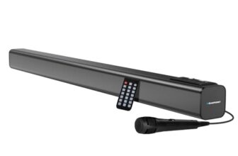 Blaupunkt SBA50 PRO Wireless Bluetooth Soundbar with 2400 mAh Built-in Battery I 4 Full Range Speakers I HD Sound I Sleek Premium Design I Guitar & Mic Input for Karaoke I EQ Modes