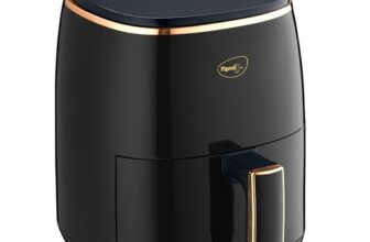 Pigeon Healthifry Digital Air Fryer, 360° High Speed Air Circulation Technology 1200 W with Non-Stick 4.2 L Basket – Black