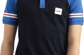 United Colors of Benetton Colorblock Men Polo Neck Blue T-Shirt