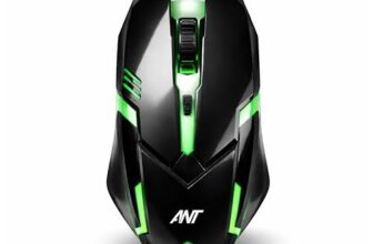 Ant Globe 12 Wired Optical Gaming Mouse – 2400 DPI High-Precision Sensor, Multicolour RGB Backlight, 4 Responsive Buttons, Ergonomic Lightweight Design for PC, Mac, Laptop & Desktop (Black)