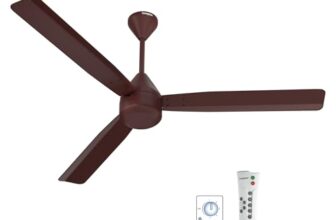 Crompton Energion Regmote 1200mm BLDC Ceiling Fan | India’s First Dual Control Fan – Remote & Regulator Control | BEE 5 Star Rated Energy Efficient | 4 Year Manufacturer’s Warranty | Brown