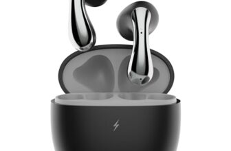 Fire-Boltt Newly Launched Aero Lite TWS Earbuds Custom EQ Wireless Bluetooth 5.4 Music & App Support 50H Playtime Fast Charging Case 50ms Low Latency for Gaming Touch Controls Midnight Black