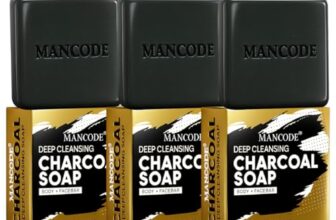 Mancode Activated Charcoal Soap – 125gram | Treats Oily Skin | Refreshing | Black Color Bar Soap | Natural Essential Oil Extract – 100% | Suitable for All Skin Types Pack of 3