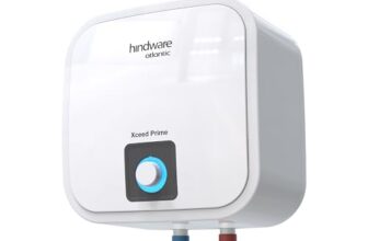 Hindware Smart Appliances Xceed Prime 15L | Powerful 2Kw Water Geyser for Bathroom | 5 Star BEE Rating | Glasslined Coated Tank | Storage Water Heater (White)