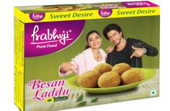 Prabhuji Besan Laddu Elaichi 336g | Traditional Indian Sweet Made with Gram Flour | Soft & Rich Taste | Ready to Eat Mithai | Vegetarian
