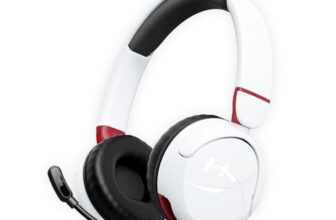 HyperX Cloud Mini – Wireless Headset,Compatible with PC,Chromebook,Nintendo Switch,PlayStation Controllers,Xbox Controllers,Phones, Laptops,Tablets,Volume Below 85dB,Immersive Sound,White