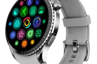 Noise Origin Smart Watch Smoothest UI Experience (New Nebula UI) & EN 1 Processor, 1.46″ ApexVision AMOLED Display, Stainless Steel, Contour-Cut Design, Fitness Age, Fast Charging (Silver Grey)