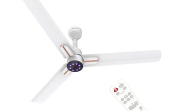 Polycab Wizzy Neo LED 2.0 1200mm BLDC Ceiling Fan with remote| BEE 5 Star Rated, Higher Air Delivery| LED Indicator,Sleep and Breeze Mode,Free Installation |3 Years Warranty【Matt White Rosegold】