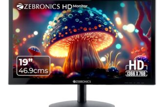 ZEBRONICS Zeb-V19Hd 18.5 Inch (46.99 Cm) Led Monitor with Supporting Hdmi, Vga Input, Hd 1366 X 768 Pixels, 16.7M Colors, Glossy Panel, Slim Design & Wall Mountable, Black