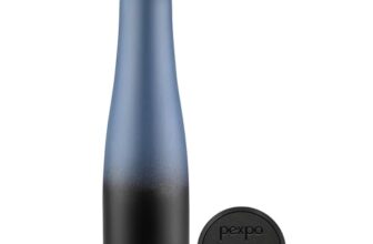 Pexpo Morocco 700 ISI Certified Stainless Steel Insulated Flask – 600ml | Double Wall Water Bottle for Girls | Hot & Cold | Leak-Proof | Ideal for School, Travel, Gym, Office – Grey – Black Ombre