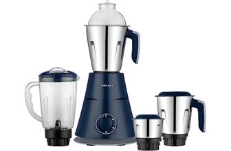 Bajaj Ninja Series Trinity Mixer Grinder 750 Watts 4 Jar | DuraCut Blades | Powerful 750W Titan Motor | Floating Base Design | 3 Stainless Steel Mixer Jars & 1 Juicer Jar | 2 Yrs Warranty 【Royal Blue】