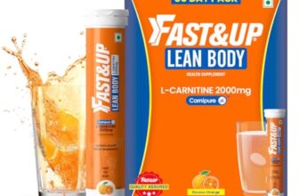 Fast&Up L-Carnitine 2000mg Effervescent Tablets | Premium Carnipure® Carnitine Supplement | Helps Convert Fat into Energy, Supports Weight Loss, Fat Burn & Lean Muscle | Orange Flavour, 20 Tabs (Pack of 3)