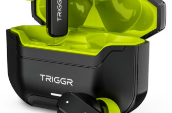 TRIGGR Raze 1 with 40H Battery, 40ms Low Latency, Dual ENC Mic, Tactical Design, v5.4 Bluetooth(Neon Strike, True Wireless)