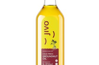 Jivo Groundnut Oil 1 Litre | Cold Pressed, Unrefined Peanut Oil for Cooking | Vitamin A & D Fortified, Chemical-Free Ground Nut Oil 1L