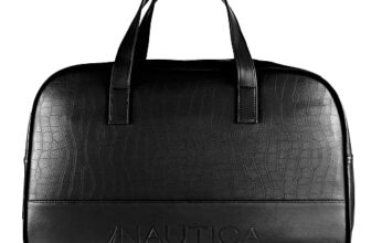 Nautica Unisex 25L PU Duffle Bag for Travel | Stylish Leatherette Cabin Luggage with Smooth Zippers | Compact, Comfortable & Spacious for Weekend Trips, Gym & Everyday Use | Black