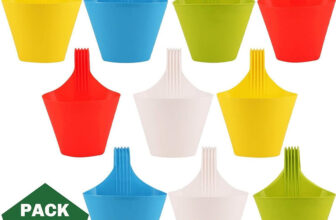 Virkart Hanging/Railing Pots for Plants and Flower Pots Planter Ideal for Outdoor Balcony Plant Container Set(Pack of 10, Plastic)
