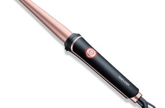 Beurer 37 Watts Professional Curling Tongs, 13-25 mm with Conical Heating Element for styling soft, Shiny Salon-like Curls, Ceramic Keratin Coating, 3 Years Warranty, Black