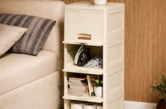 Modular Storage Organizer | Stackable Wardrobe Cabinet for Clothes, Kitchen & Home | Space Saving Foldable Storage Box | Heavy Duty Plastic Organizer Rack (4 Piece)