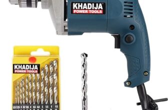KHADIJA Drill Machine 10mm With Free 13Pcs HSS Drill Bits & 1Pc Masonary Bit Combo 6 Months Warranty (Blue)
