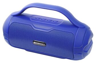 ZEBRONICS Sound Feast 40 Portable Bluetooth Multimedia Speaker, 8 Watts, Dual 5.2cm Drivers, Passive Radiator, Upto 10 Hours Playback, BTv5.3 | USB | mSD |TWS, Call Function, Deep Bass (Blue)
