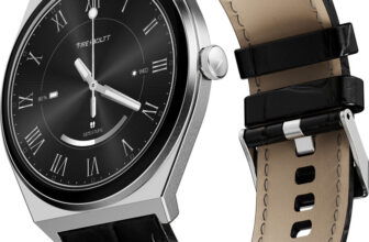 Fire-Boltt Legacy Nova 1.43 inch Ultra Slim AMOLED Wireless Charging Rotating Crown BT Call Smartwatch(Shadow Black Leather Strap, Free Size)