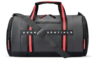 Gear Men/Women Clubsport 26L Medium Faux-Leather Water Resistant Travel Rolling Garment Bag, Duffle Bag/Gym Bag/Sports Duffle / (Black Red), 25 Centimeters, Multicolor