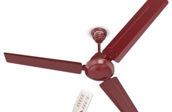 Bajaj Frore Turbo BLDC 1200 MM 5 Star Rated Ceiling Fans For Home | BEE Stars Rated Energy Efficient Ceiling Fan | Aluminium Motor | 2 Years Warranty 【 Red Walnut】