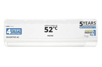 Voltas 185V Vectra CAR 1.5 ton 5 star inverter Split AC|4-IN-1 Adjustable mode|Energy Efficient|High ambient Cooling-cools even at 52°C|Anti dust filter with Anti-microbial coating|Copper Coil|White