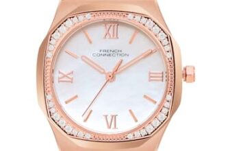 French Connection 3 Hands White Rectangular Dial Silicon Strap | Casual | Premium | MOP Feature | Wrist Watch for Women – FCH002BRL