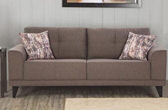 Home Centre Rother Fabric Three-Seater Sofa – 198 cm, Brown