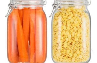 gopani_Glass Jars With Airtight Lids & Leak Proof Rubber Gasket,Large Wide Mouth Mason Jars With Buckle Lids For Kitchen Canisters 1500Ml,Big Glass Storage Containers(PACK OF 1)