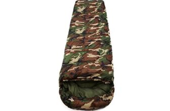 IRIS Army Green Sleeping Bag Envelop 3 Season Ultra Light Portable Waterproof Comfort for Camping, Backpack & Outdoor