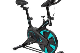 Amazon Basics Spin Exercise Bike for Home & Gym, 6KG Flywheel | 120KG Load Capacity | Adjustable Resistance, Silent Belt Drive, Comfortable Seat Cushion | Alloy Steel | for Cardio, Cross-Training | Black