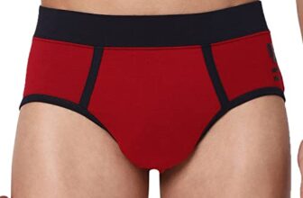 Underjeans Men’s Cotton Blend Classic Regular Fit Solid Brief (Pack of 1) (UJNPBS059_Maroon_Navy_S)